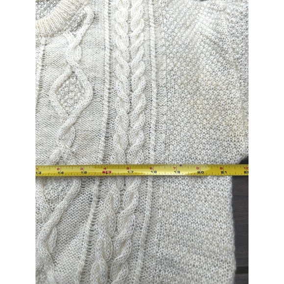 Vintage Cream Cable Knit Fisherman Sweater‎ Soft Acrylic Blend Unisex L - Picture 10 of 11